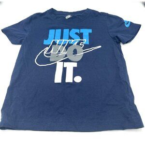 Nike Kids T-Shirt Size M (5-6 Yrs / 110-116 cm) Blue Just Do It Graphic Tee